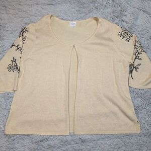 Vintage‎ True Beauty Sweater Womens Plus 2 Cardigan Clasp Preppy Career Comfort